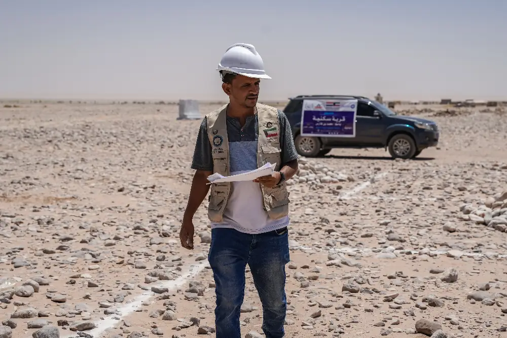 ضع حجر الأساس للمدينه السكنية وبدء أعمال التنفيذ الميدانية